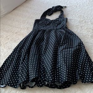 Polka dress. Zipper on the back,skirt in a circle.
